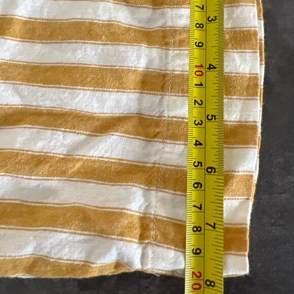 Madewell XL Tapered Huston Pull-On Crop Pants in Stripe White Yellow - Picture 7 of 7